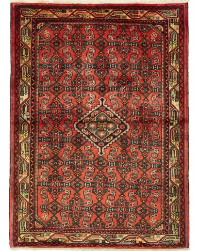 Tappeto Hamadan Persia marrone rosso 104x144