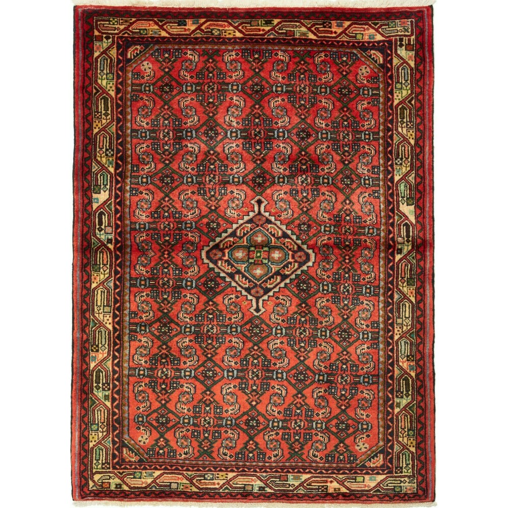 Tappeto Hamadan Persia marrone rosso 104x144