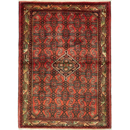 Tappeto Hamadan Persia marrone rosso 104x144
