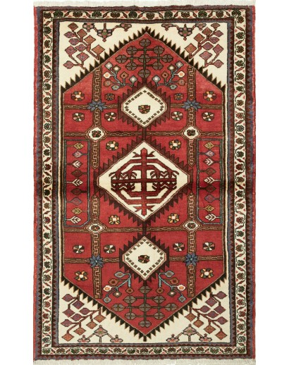 Tappeto Hamadan Persia marrone giallo 107x176