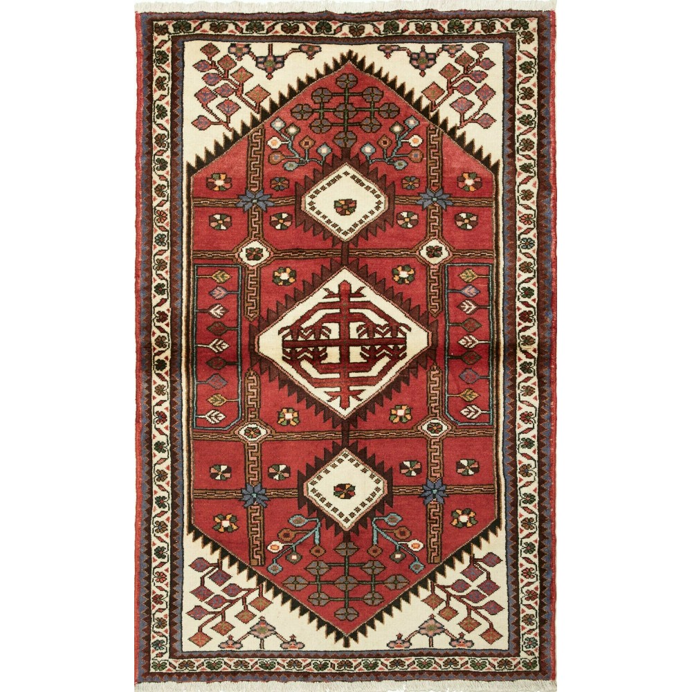 Tappeto Hamadan Persia marrone giallo 107x176