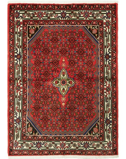 Tappeto Hamadan Persia marrone blu 106x147