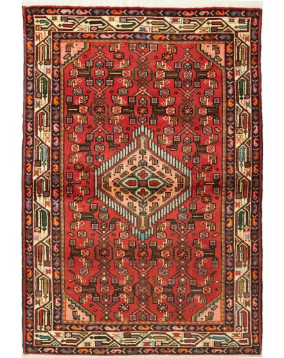 Tappeto Hamadan Persia marrone giallo 102x150