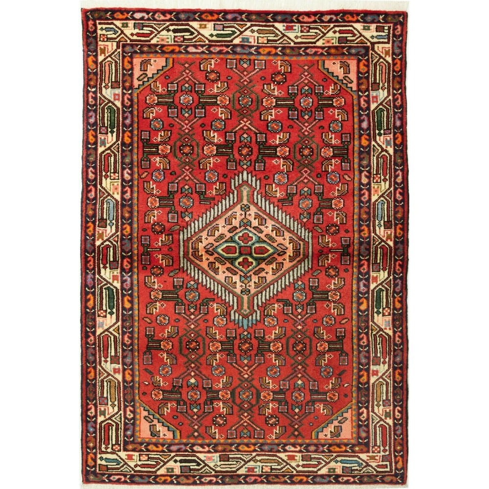 Tappeto Hamadan Persia marrone giallo 102x150