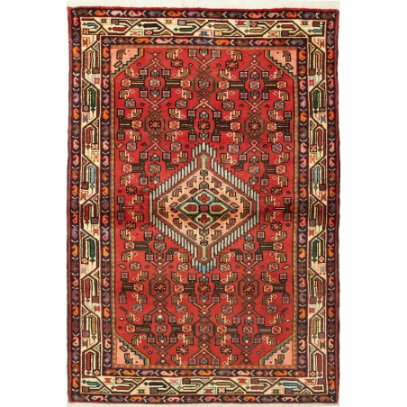 Tappeto Hamadan Persia marrone giallo 102x150