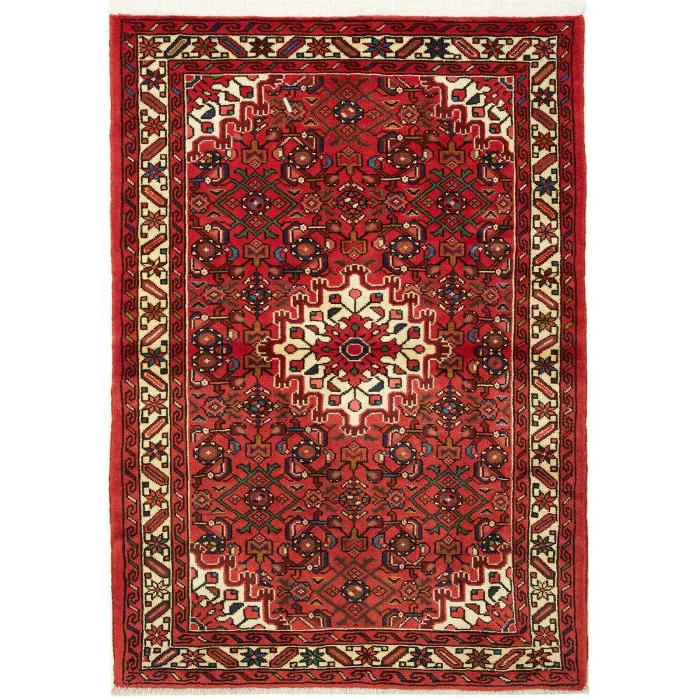 Tappeto Hamadan Persia marrone giallo 103x146