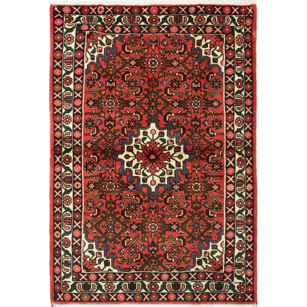 Tappeto Hamadan Persia marrone giallo 104x152