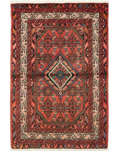 Tappeto Hamadan Persia verde marrone 100x150