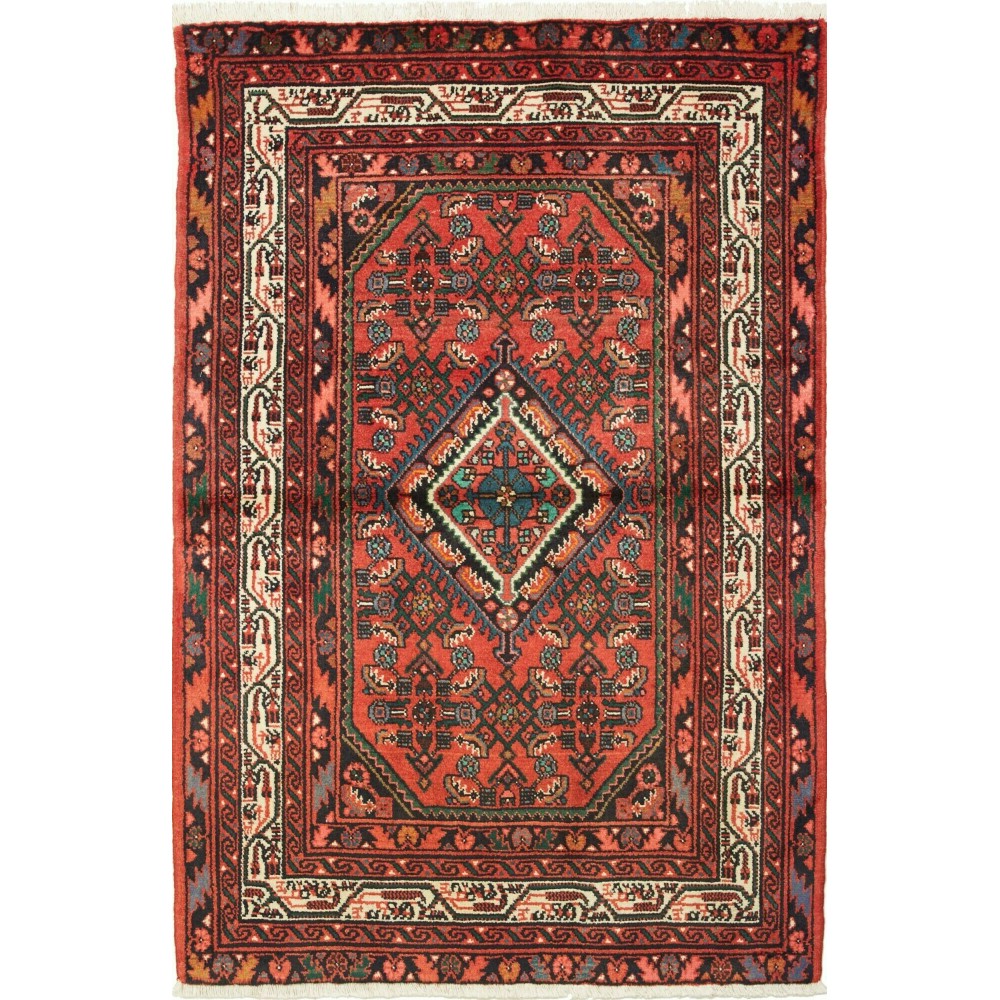 Tappeto Hamadan Persia verde marrone 100x150