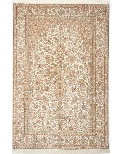 Tappeto Kashmir India giallo bianco 125x192