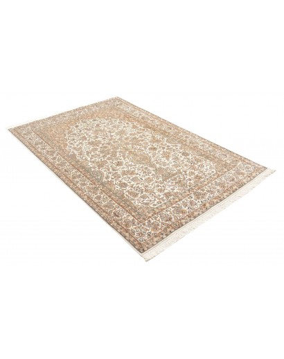 Tappeto Kashmir India giallo bianco 125x192