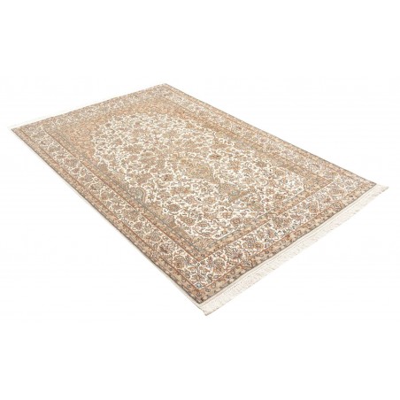 Tappeto Kashmir India giallo bianco 125x192