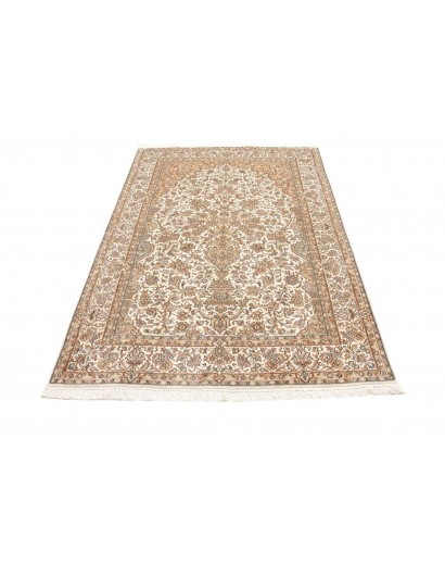 Tappeto Kashmir India giallo bianco 125x192