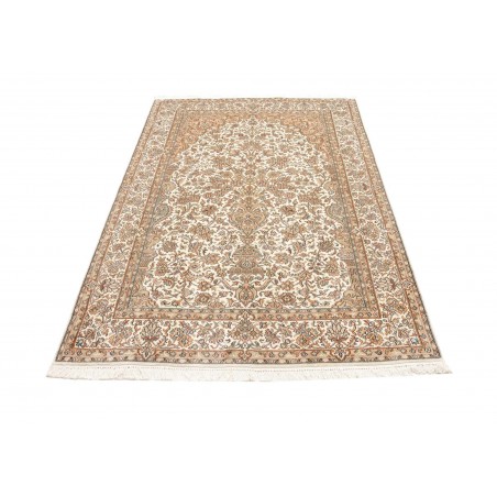Tappeto Kashmir India giallo bianco 125x192