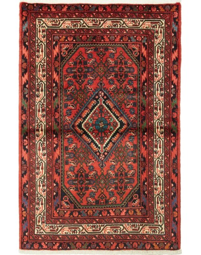 Tappeto Hamadan Persia marrone giallo 103x156
