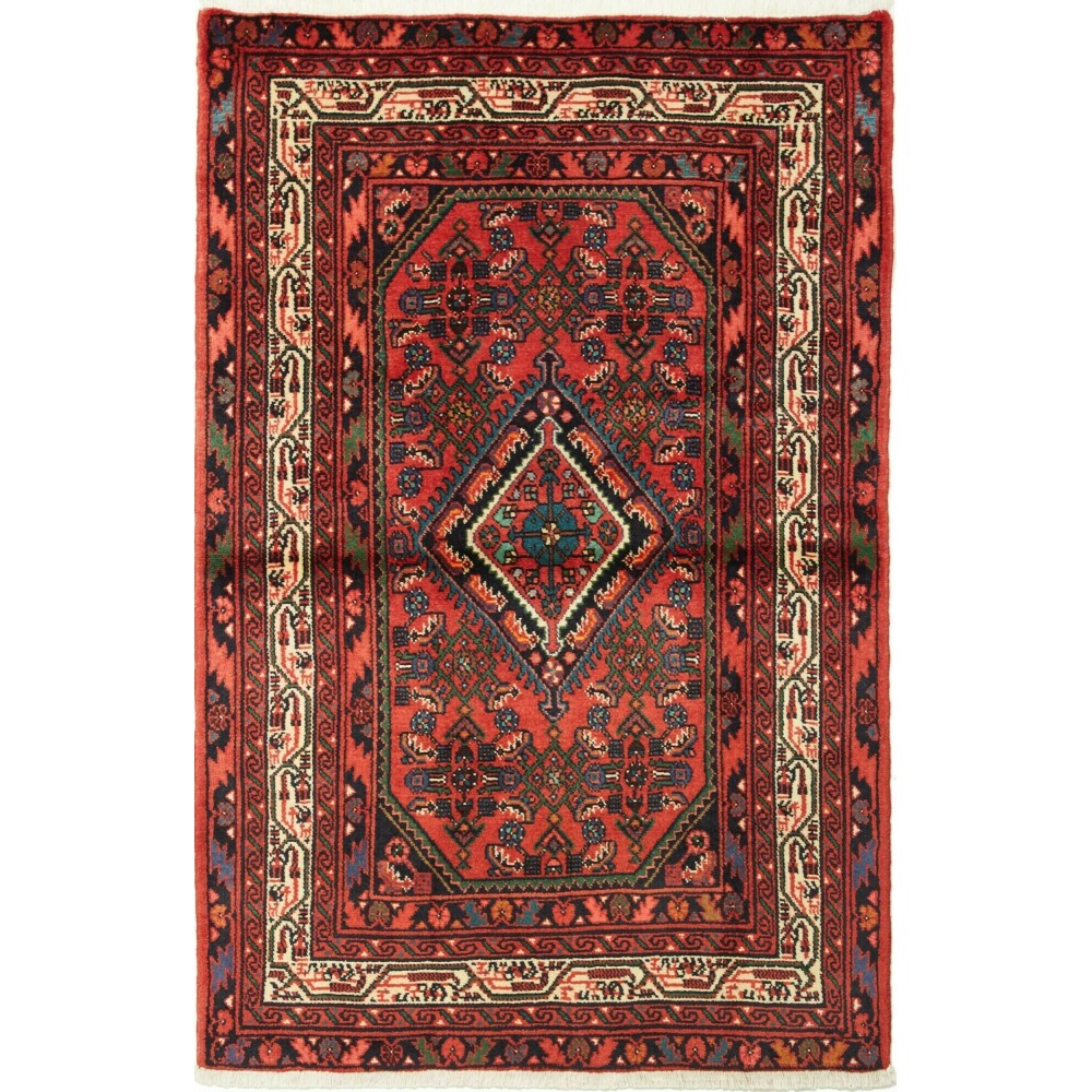 Tappeto Hamadan Persia marrone giallo 103x156