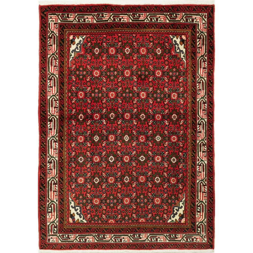 Tappeto Hamadan Persia marrone blu 102x145 Tappeto Hamadan Persia marrone blu 102x145