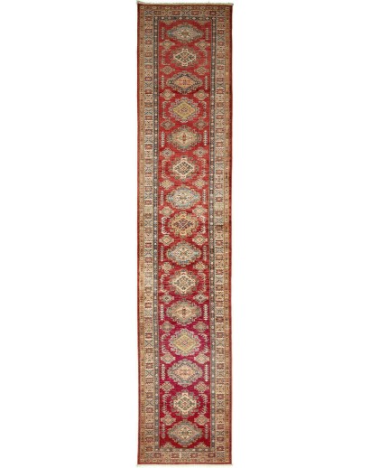 Tappeto Kazak Fine Pakistan bianco azzurro 75x412