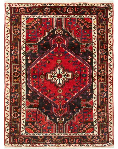 Tappeto Hamadan Persia marrone grigio 103x142