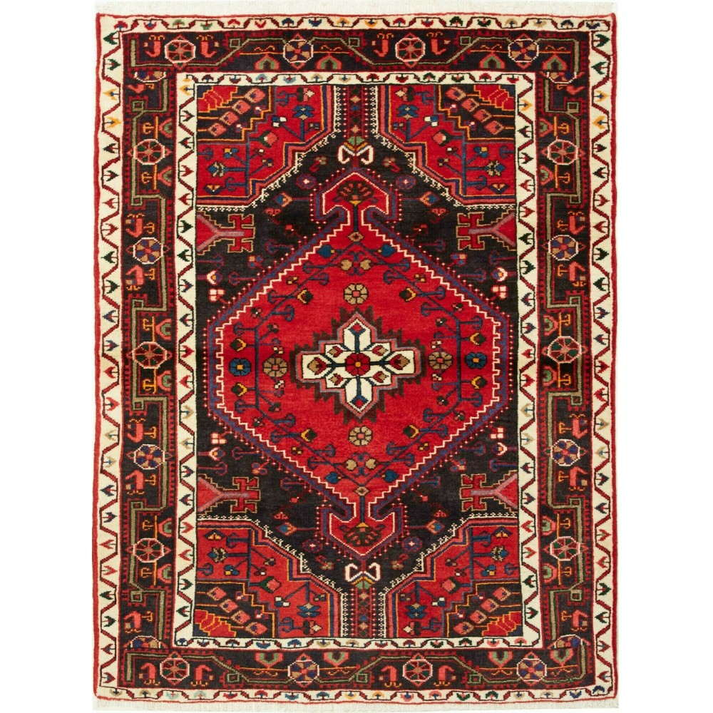 Tappeto Hamadan Persia marrone grigio 103x142