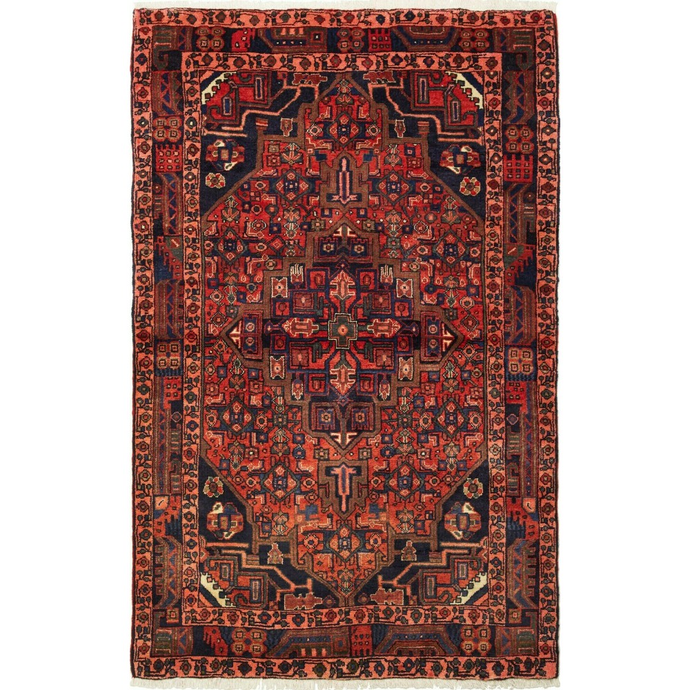 Tappeto Hamadan Persia grigio marrone 105x168