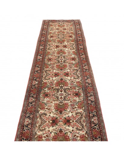 Tappeto Zandjan Persia bianco marrone 87x351