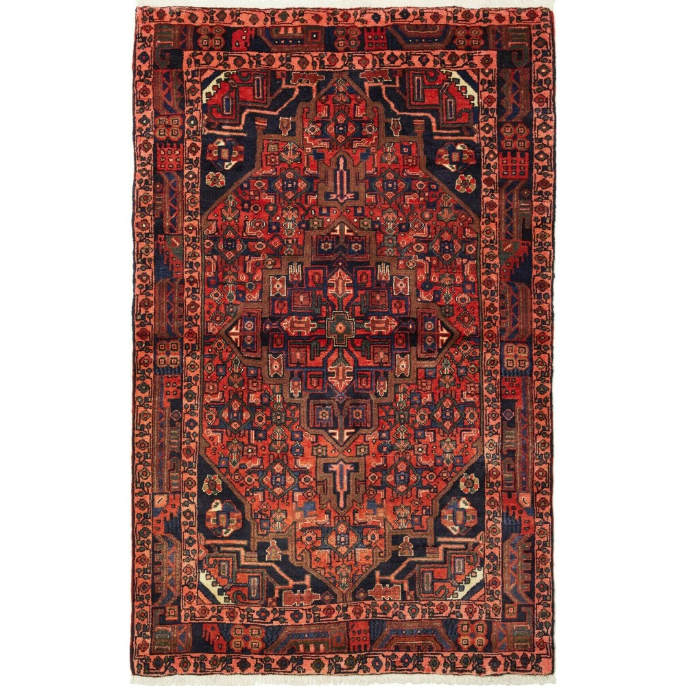Tappeto Hamadan Persia grigio marrone 103x159
