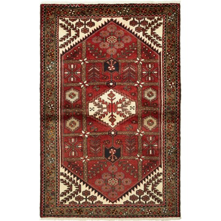Tappeto Hamadan Persia marrone giallo 109x170