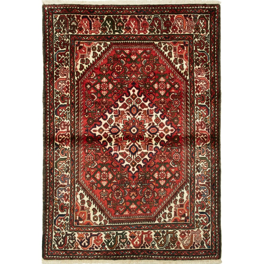 Tappeto Hamadan Persia verde giallo 106x154