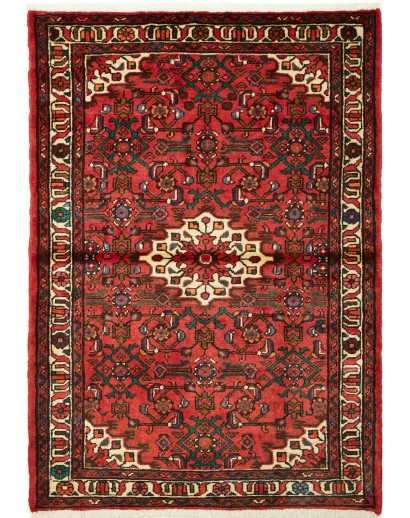 Tappeto Hamadan Persia marrone giallo 106x152
