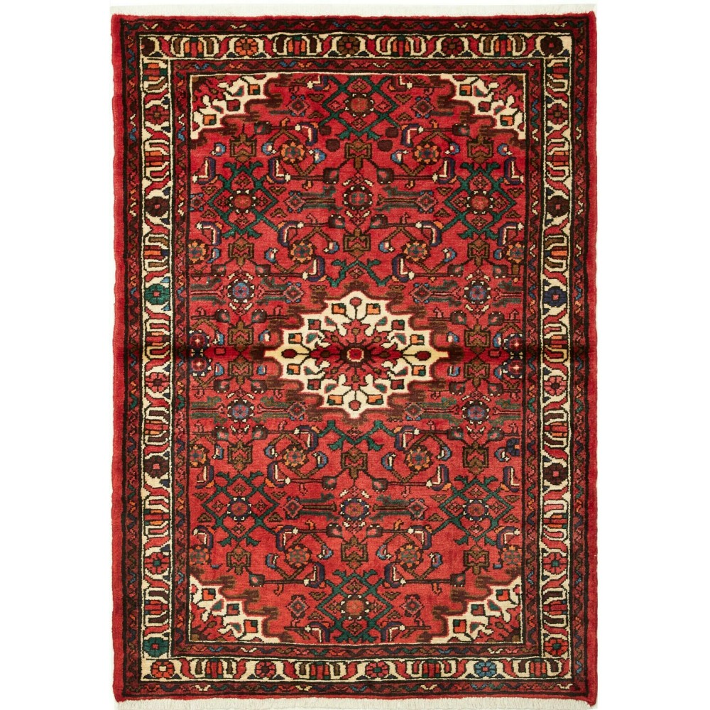 Tappeto Hamadan Persia marrone giallo 106x152