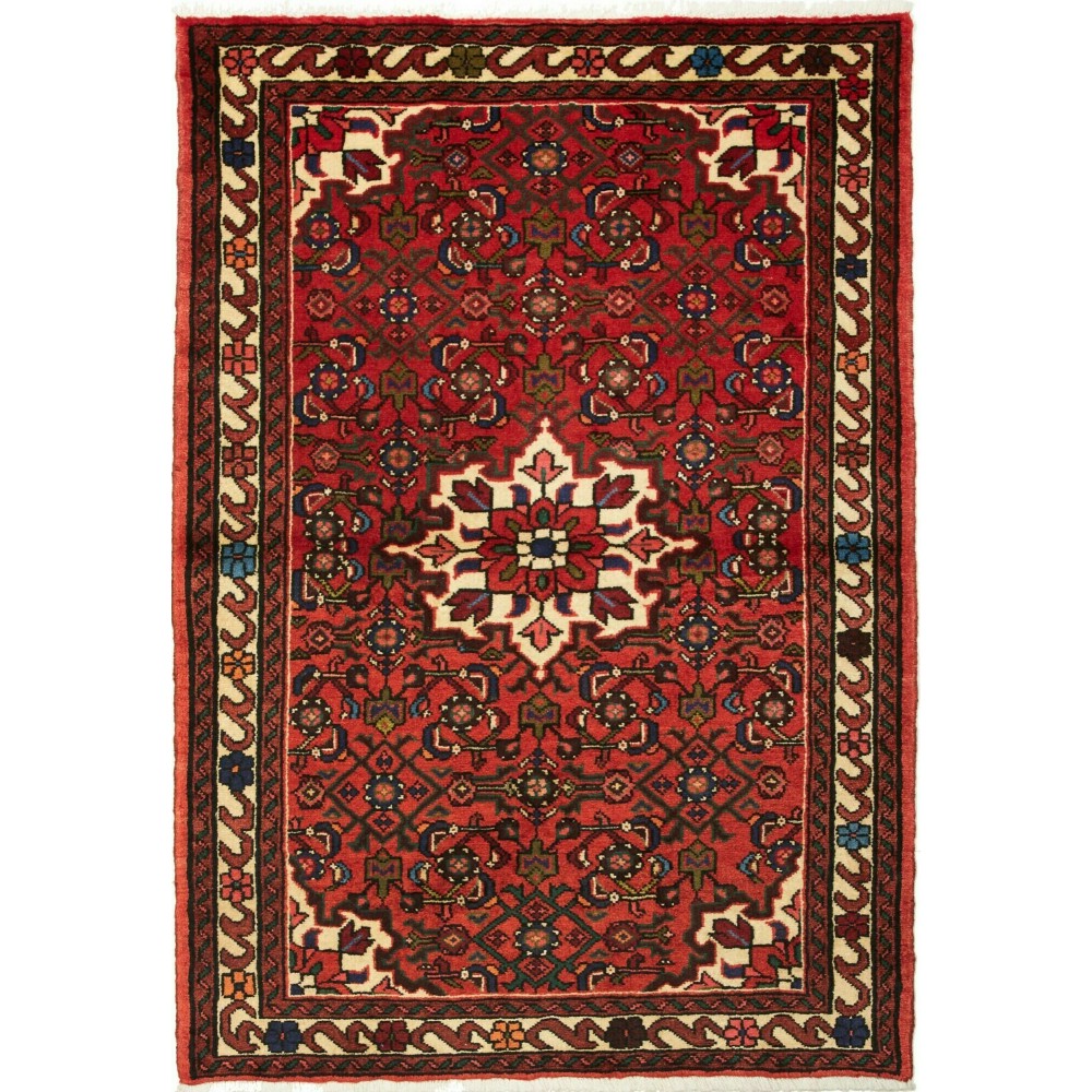 Tappeto Hamadan Persia grigio marrone 104x148 Tappeto Hamadan Persia grigio marrone 104x148