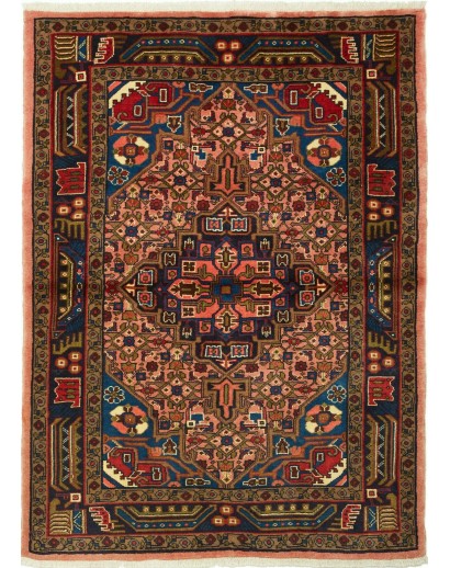 Tappeto Hamadan Persia grigio arancione 106x145