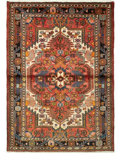 Tappeto Hamadan Persia marrone giallo 107x152