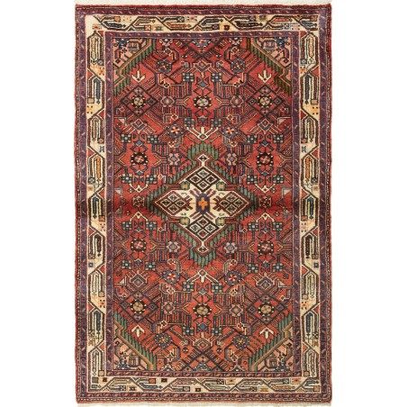 Tappeto Hamadan Persia verde rosso 100x157