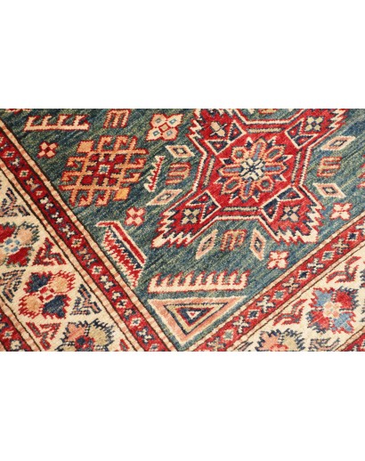 Tappeto Kazak Fine Pakistan bianco grigio 92x140