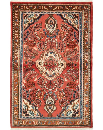 Tappeto Hamadan Persia rosso giallo 105x158