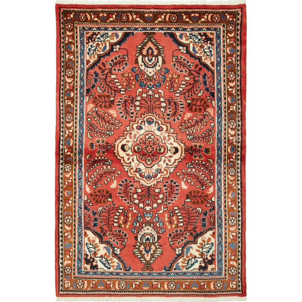 Tappeto Hamadan Persia rosso giallo 105x158