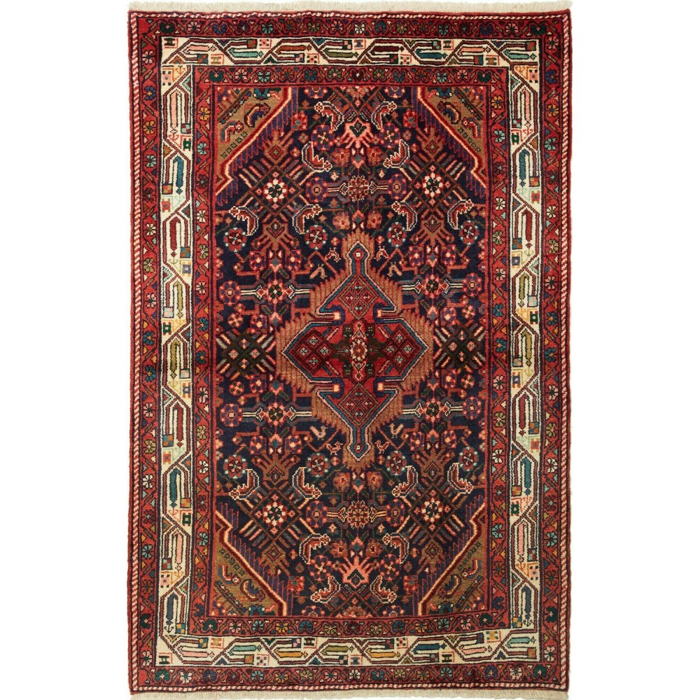 Tappeto Hamadan Persia grigio marrone 112x175 Tappeto Hamadan Persia grigio marrone 112x175