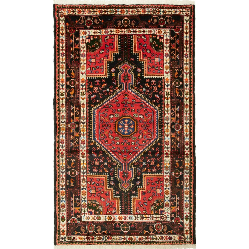Tappeto Hamadan Persia grigio marrone 102x180