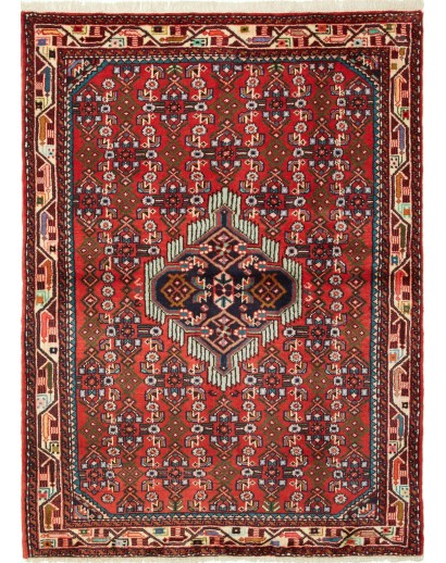 Tappeto Hamadan Persia marrone grigio 108x148