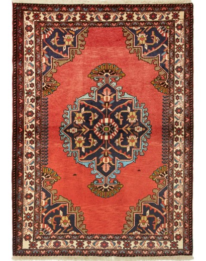 Tappeto Hamadan Persia rosso giallo 110x157