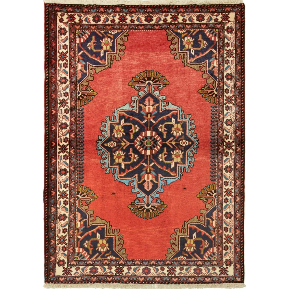 Tappeto Hamadan Persia rosso giallo 110x157