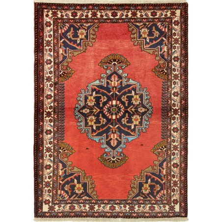 Tappeto Hamadan Persia rosso giallo 110x157