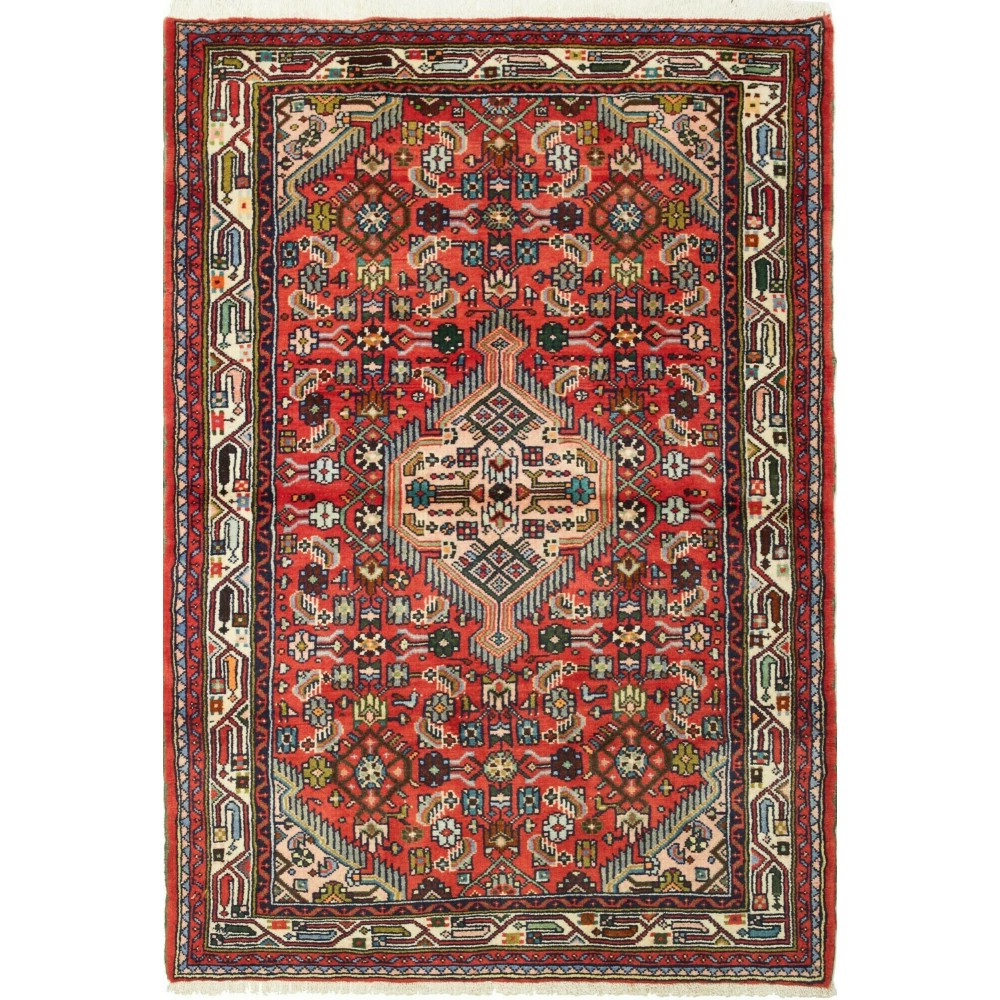 Tappeto Hamadan Persia marrone giallo 102x150