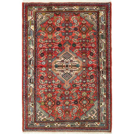 Tappeto Hamadan Persia marrone giallo 102x150