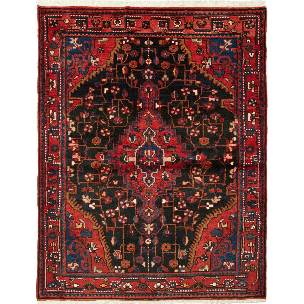 Tappeto Hamadan Persia grigio marrone 115x150 Tappeto Hamadan Persia grigio marrone 115x150