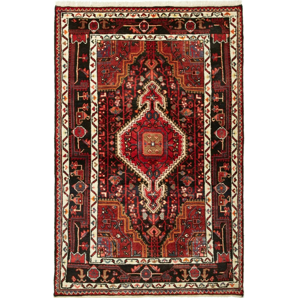 Tappeto Hamadan Persia grigio marrone 107x165 Tappeto Hamadan Persia grigio marrone 107x165