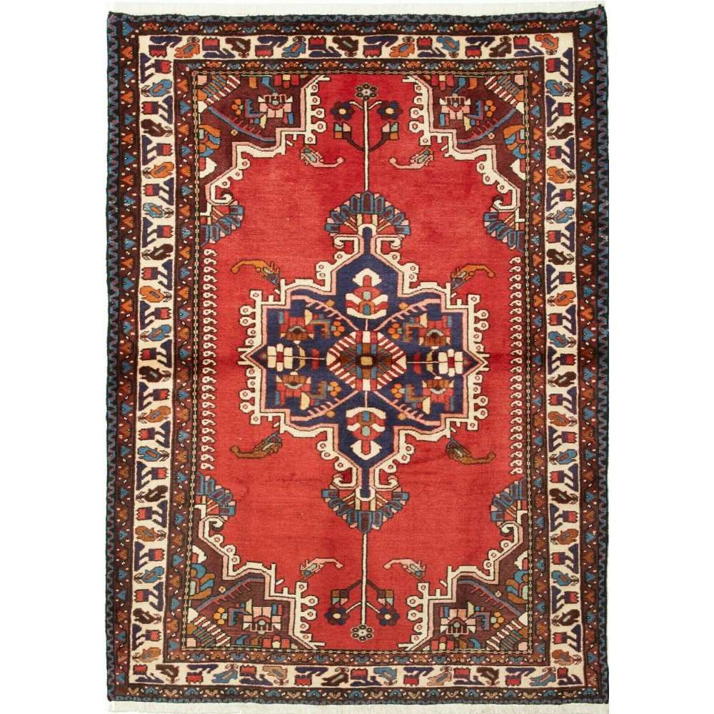 Tappeto Hamadan Persia marrone giallo 108x153 Tappeto Hamadan Persia marrone giallo 108x153
