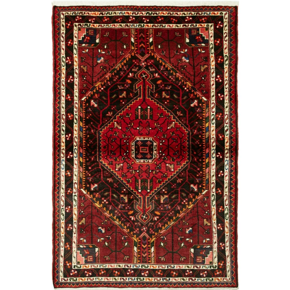 Tappeto Hamadan Persia marrone 105x164 Tappeto Hamadan Persia marrone 105x164